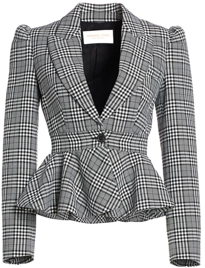 plaid-virgin-wool-peplum-jacket - Blush & Pearls