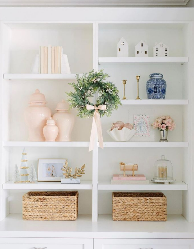 shelf decor. shelf styling tips with ginger jars
