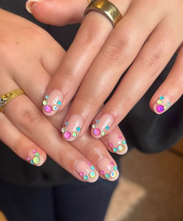Bejeweled birthday nails.
