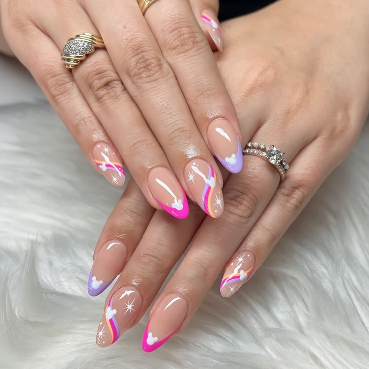 Colorful birthday nails designs.