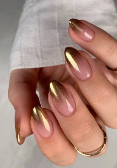 gold ombre summer nails. spring nail design gold ombre pink. fall gold pink ombre nails. fall nail ideas