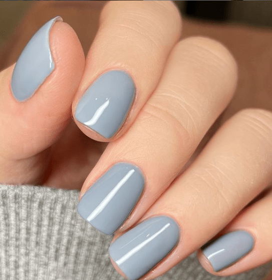 Blue gray winter nail colors