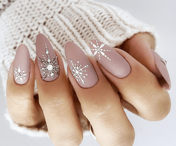 acrylic snowflake nail designs festive