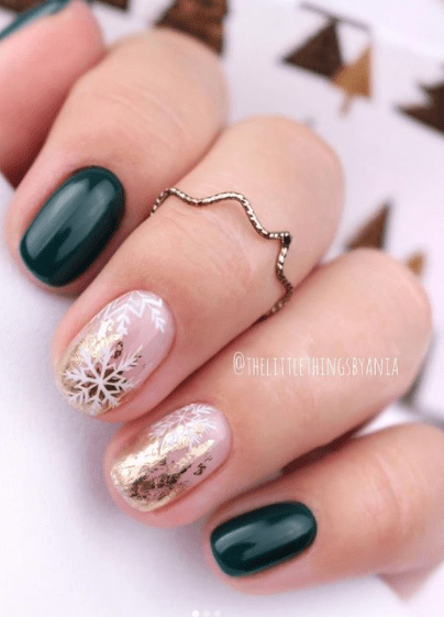 winter nail design ideas green