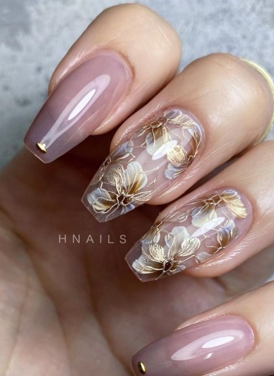 flower art spring nails. summer flower nails. acrylic coffin nail art ideas. bridal nails. wedding nails florals.