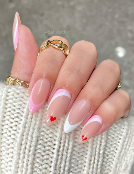 light pink valentines day nail designs. valentines nail art ideas