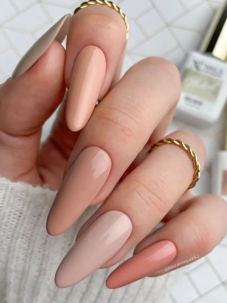 classic nude nails simple. almond nude nails. nude nail ideas and trends. nude nails long