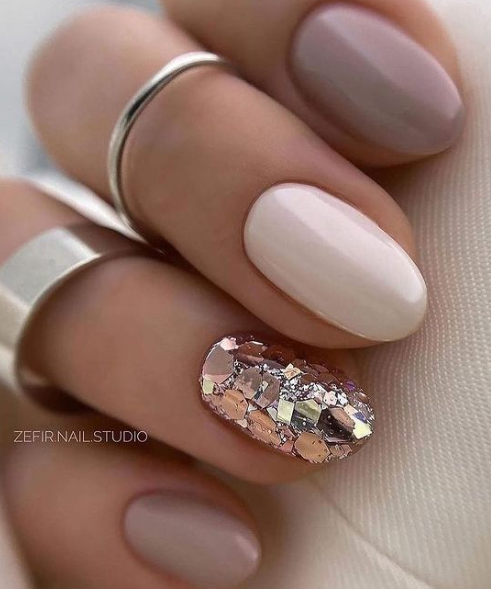 minimal short nail ideas. neutral simple nails. nude nails pink and gray. simple nail ideas.