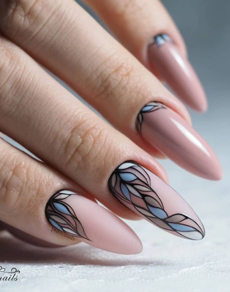 nude nail art. nude nail with designs. nude nail ideas. nude nail insp.