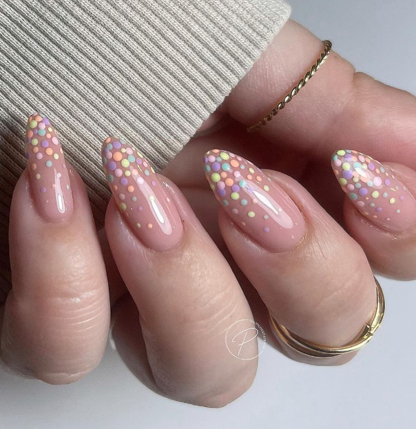 nude nails designs. nude nails polka dots. soft pink nude nails simple. nude nail trends almond. nude acrylic nails.