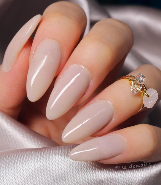 soft pink classic nude nails simple. nude nail ideas almond acrylic
