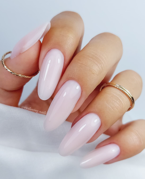 soft pink nude wedding nails almond acrylic. bridal nails pink. simple neutral nails.soft pink nude wedding nails almond acrylic. bridal nails pink. simple neutral nails.