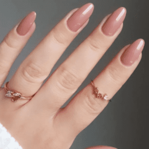 warm beige nude nails simple. nude nails warm skin tone. classic nude nails.