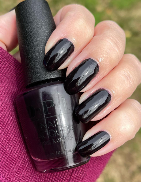 OPI Lincoln Park After Dark fall nail color black. halloween simple nails. october simple nails.