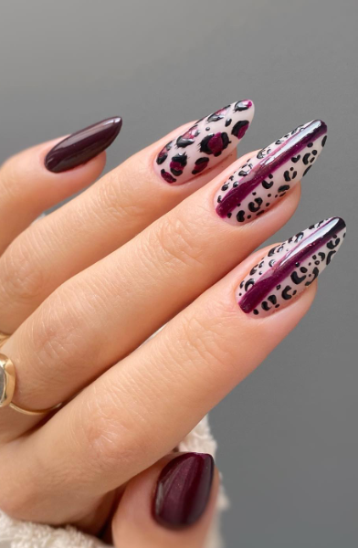 fall purple leopard print nails. fall nail designs. fall nail art.fall purple leopard print nails. fall nail designs. fall nail art.