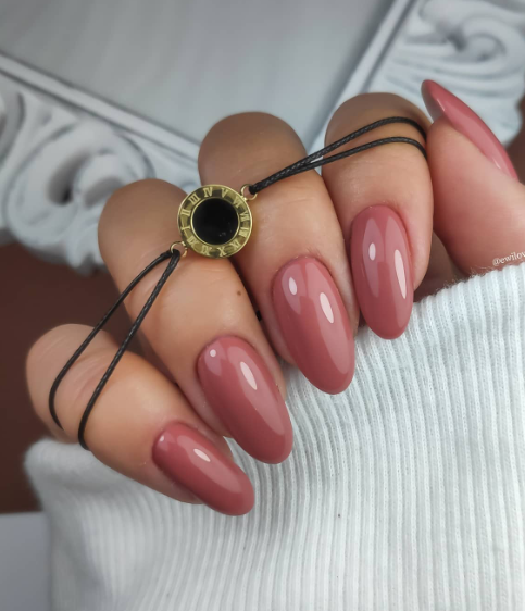 mauve fall nail color. fall nail ideas almond nails. fall acrylic nail designs