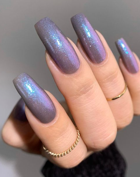 purple shimmer fall nails. fall nail ideas. fall nails acrylic and gel long.
