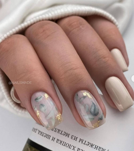 soft floral pink nude wedding nails for bride. bridal nail ideas. wedding nail art.