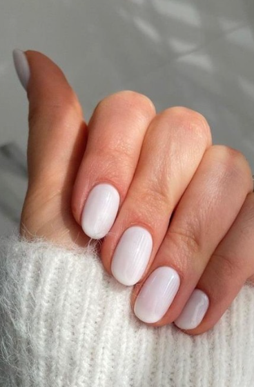 OPI Funny Bunny Nail polish. white nails polish. winter nails. simple neutral nails short. january nails