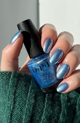OPI the pearl of your dreams nail polish. winter nail colors. winter nail polish ideas solid. january february nails. blue winter nails.