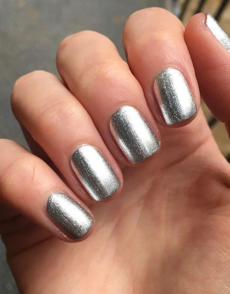 Pixie nail polish by zoya. silver shimmer nail polish. winter nails. january nails. simple nail polish.