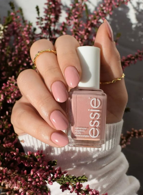 Essie "young, wild & me" nude pink nail polish color. Pink nails inspo.