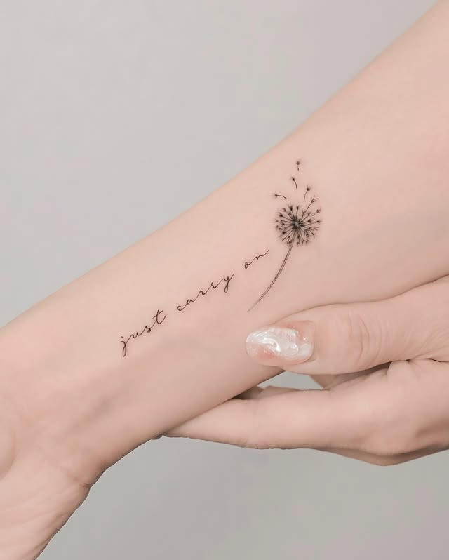 Small feminine quote tattoo idea.