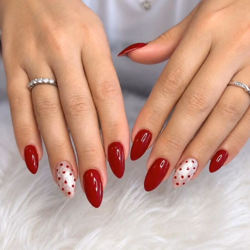 pointed-cherry-red-nail-design