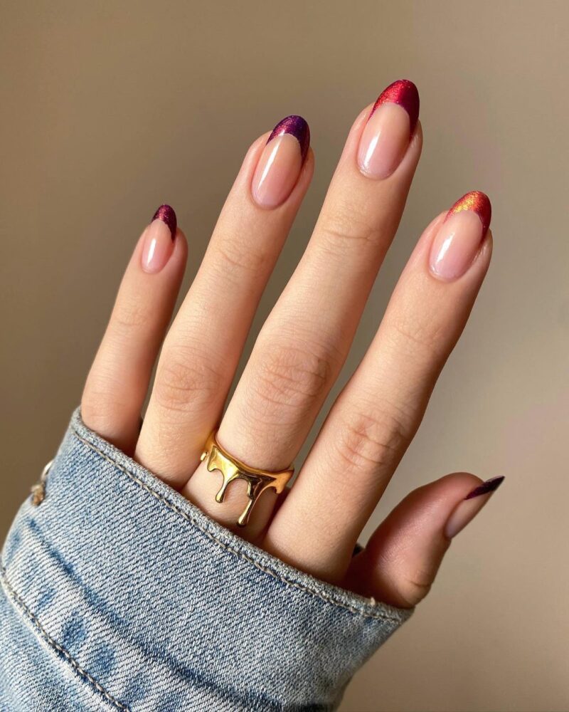 Fall French tipped nails Fall French tipped nails