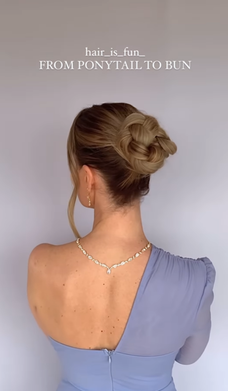 Simple braided bun summer hairstyle