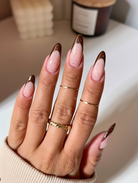 Brown tipped fall acrylic nail designs 2025 Brown tipped fall acrylic nail designs 2025