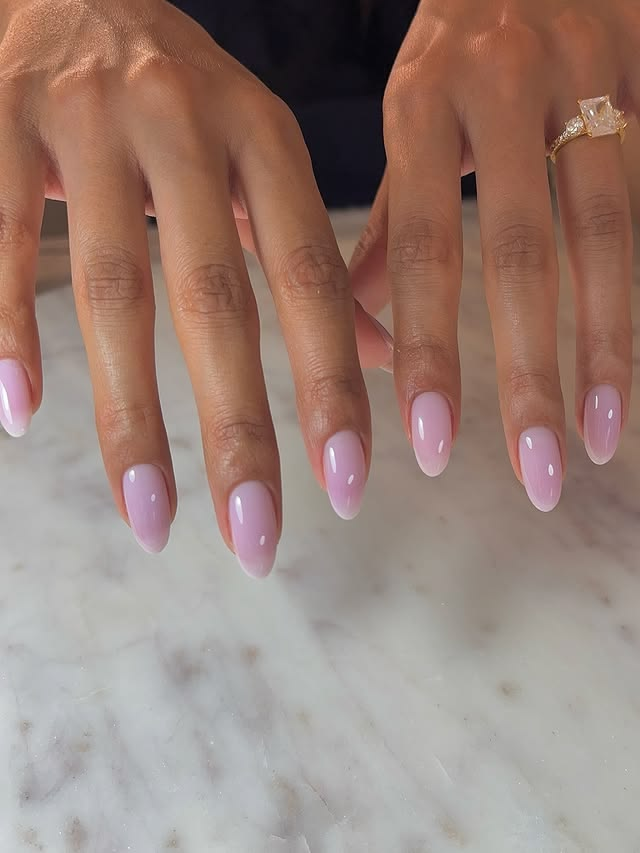 mauve-pink-jelly-nails-wedding
