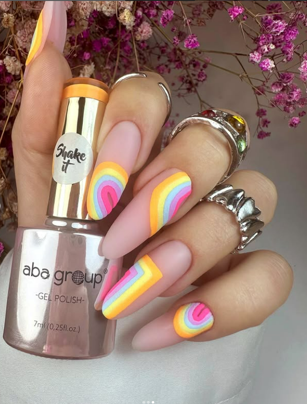 Bright summer rainbow nails Bright summer rainbow nails