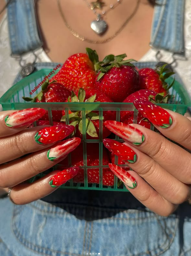 Spring summer watermelon 3d nail art Spring summer watermelon 3d nail art