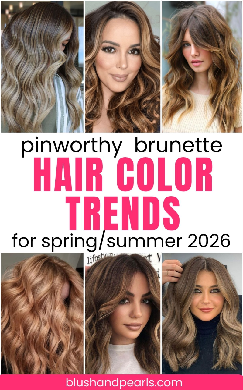 Spring Summer hair color trends for brunettes in 2026.