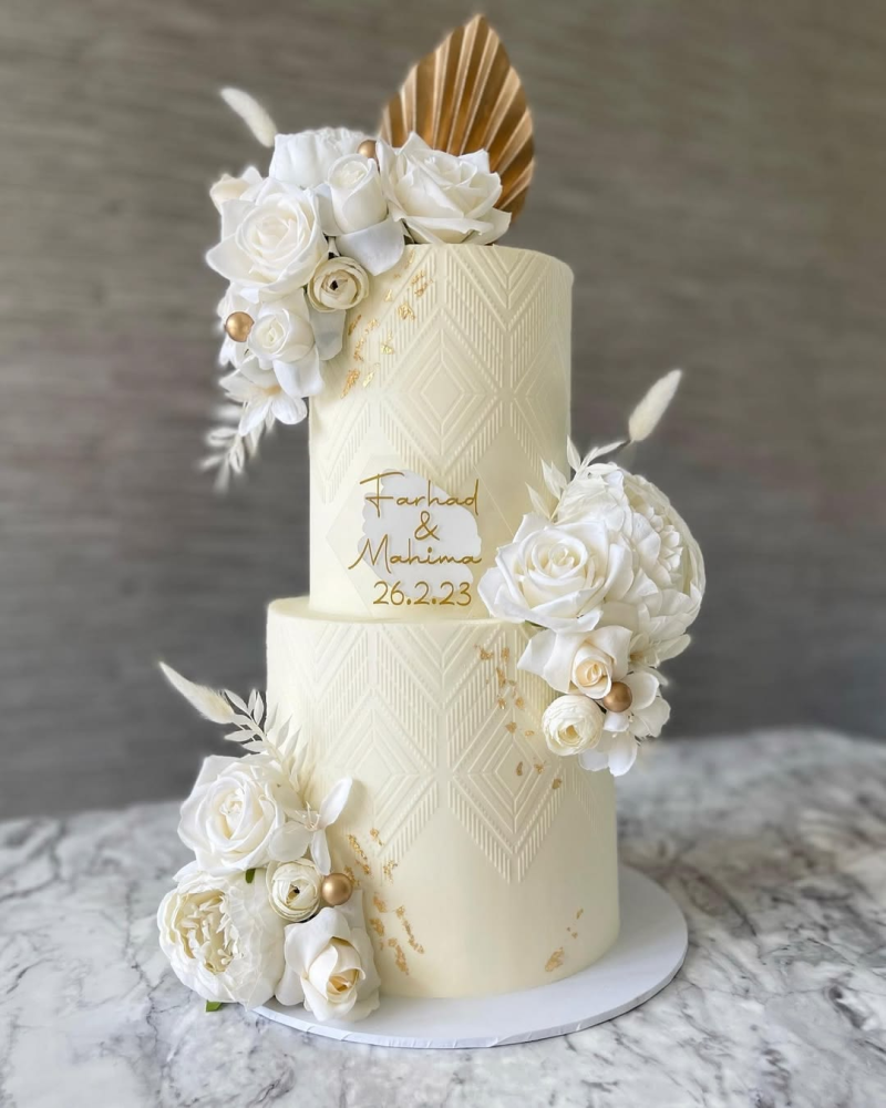 Wedding cake ideas: patterned wedding cake Wedding cake ideas: patterned wedding cake