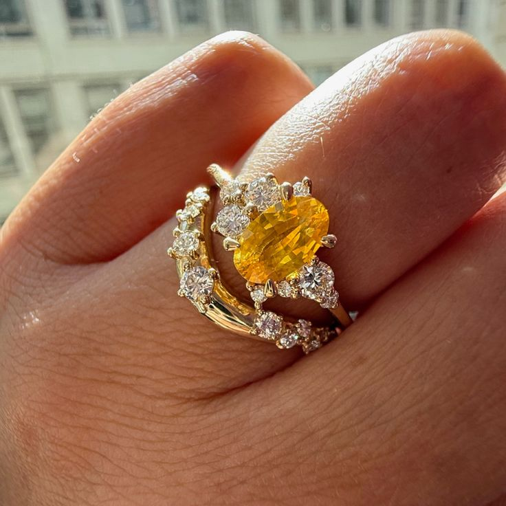 Limoncello Yellow Oval Cut Sapphire Ring. Colored gemstone engagement rings. Limoncello Yellow Oval Cut Sapphire Ring. Colored gemstone engagement rings.