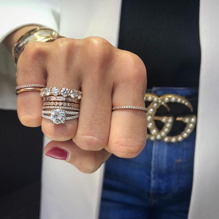 Mixed Metals Wedding Band Stack