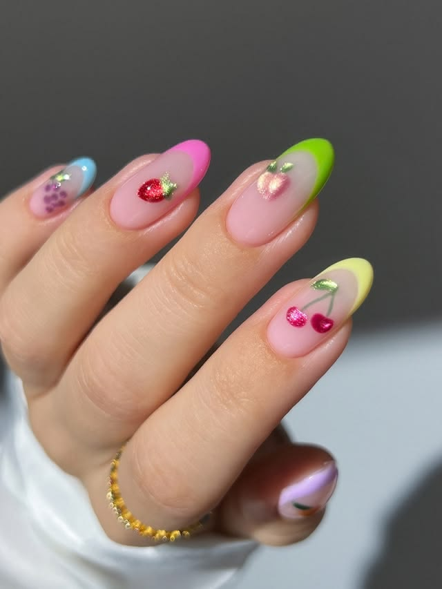 Fruit nail art for summer. Fruit nail art for summer.