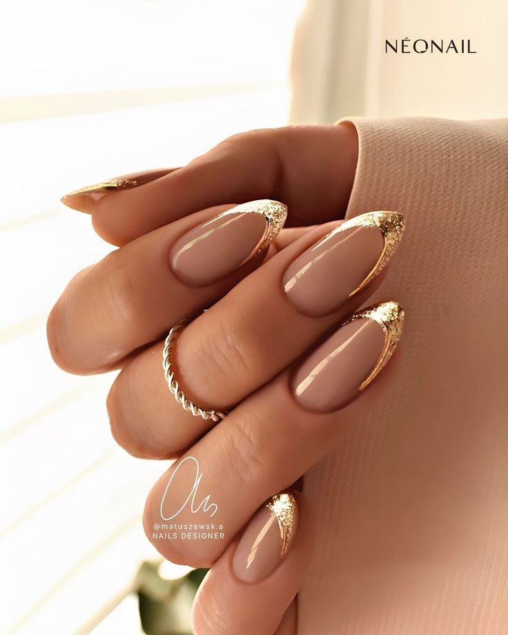 Gold tipped French Nails