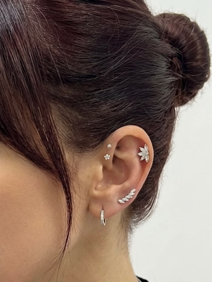 Dainty ear piercings. Dainty ear piercings.