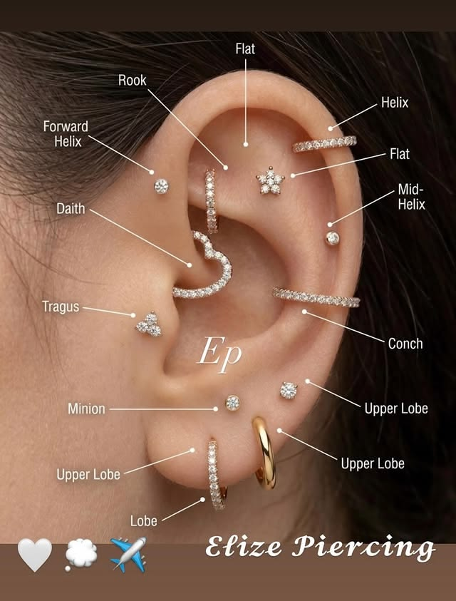Ear piercing guide for placement. Ear piercing guide for placement.