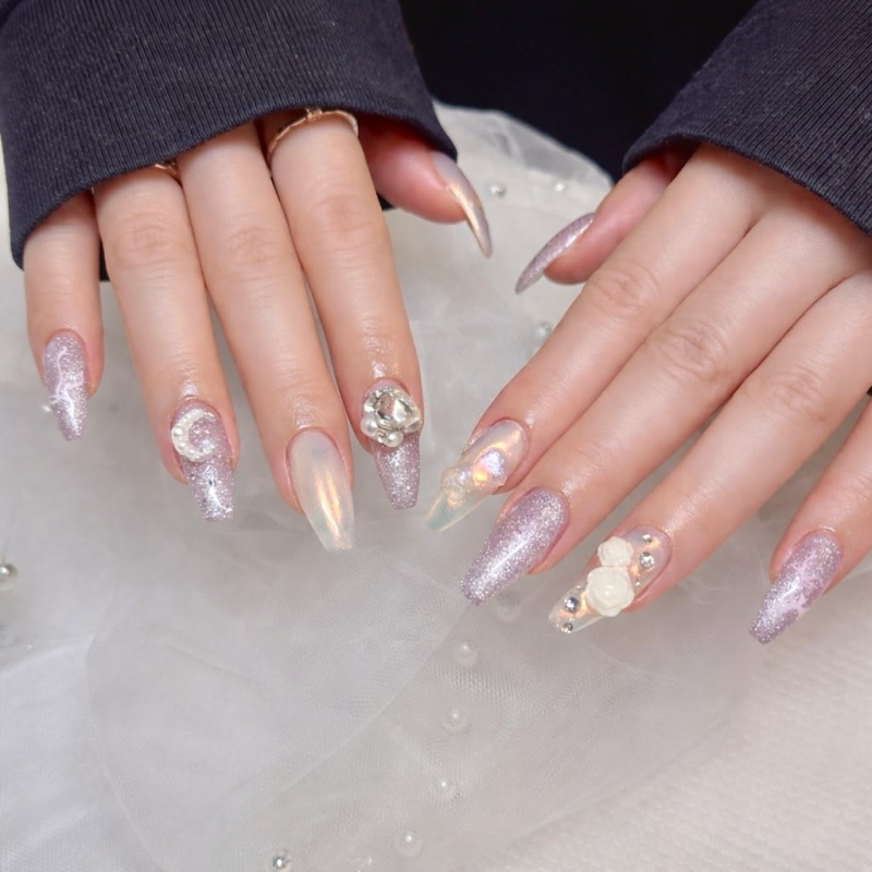 3D birthday nail art.