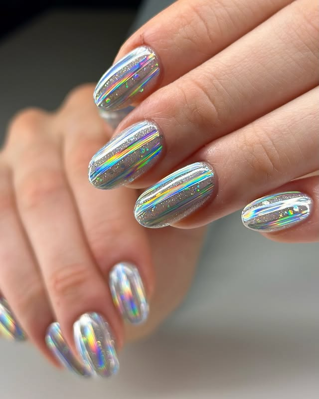 Disco birthday nail designs.