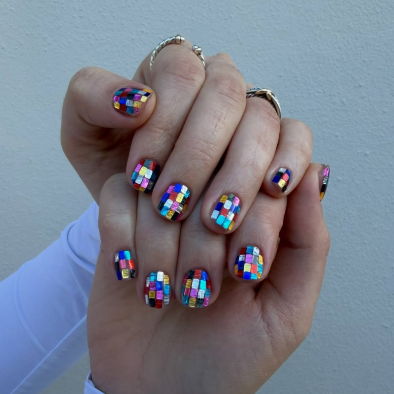 Disco birthday nail ideas.