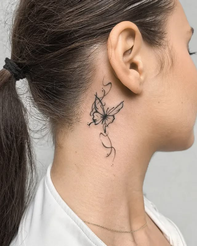 Feminine butterfly tattoo designs.