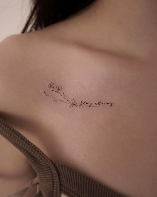 Simple dainty quote tattoo ideas for women.