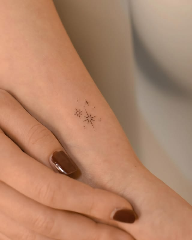 Small stars celestial tattoo ideas.