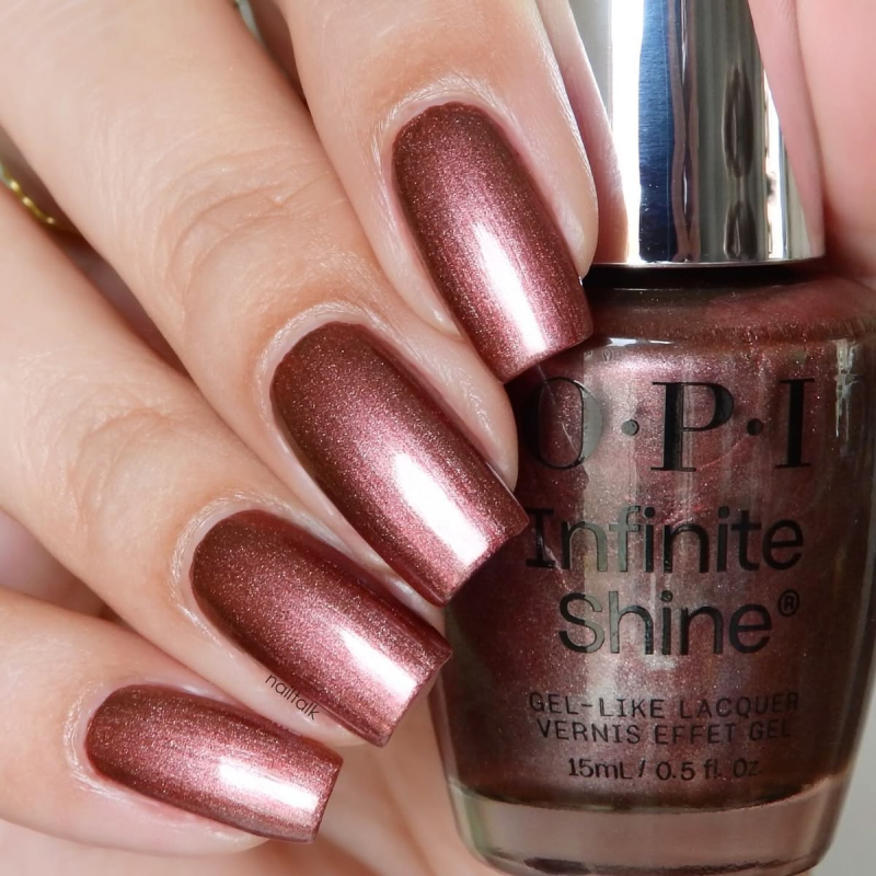 OPI "Stellar Tips" mauve shimmering fall nail color