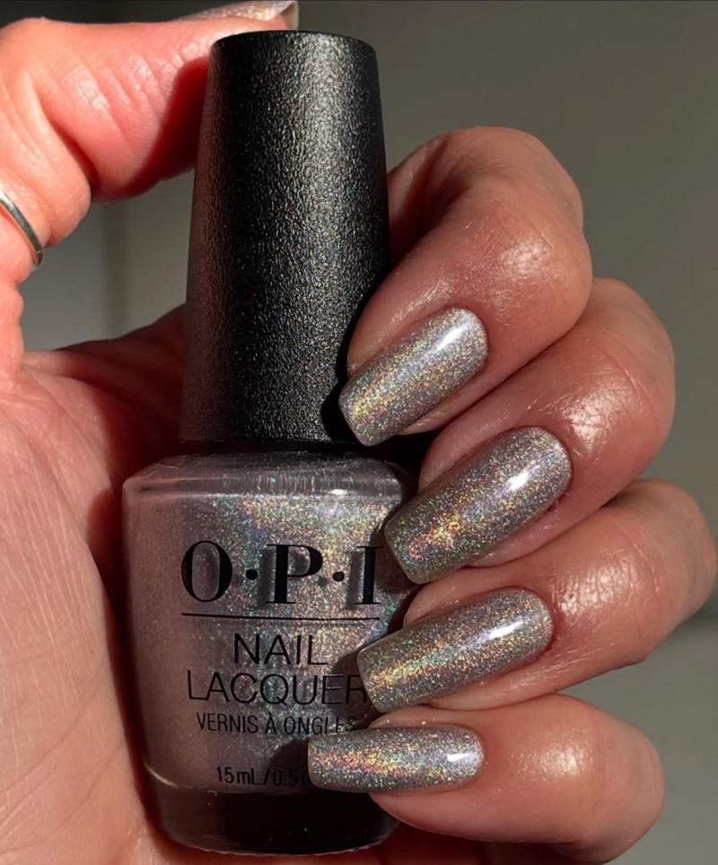 OPI " Case of Glamnesia" gray glitter fall nails polish color
